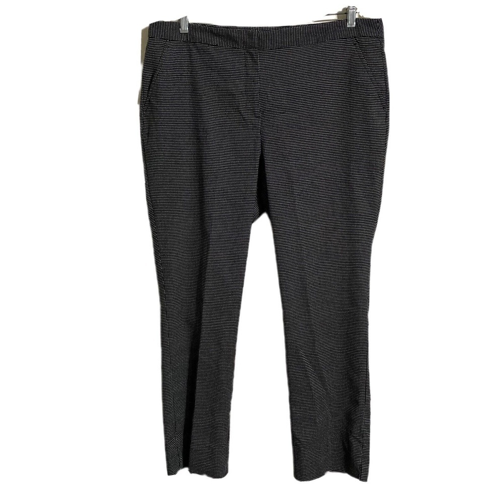 Dana Buchman Women's Pants Knit Pocket Ankle Black Polka Dot Sz 16 "Black Tie"